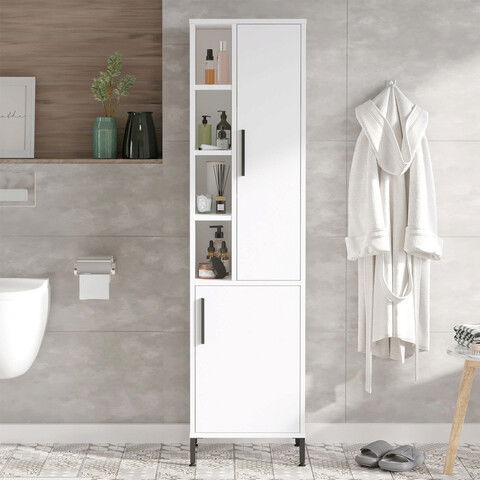 Dulap multifunctional, Locelso, VI2-W, 45x173.6x35.5cm, Alb