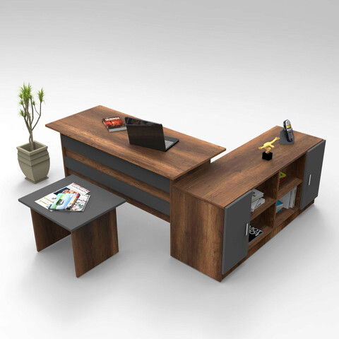 Set de mobilier de birou, Locelso, VO10, Nuc / Antracit