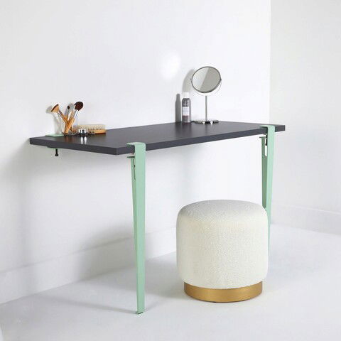 Masa de toaleta / machiaj, Logg, Thetis, 90x75x45cm, Antracit / La fel de / Verde