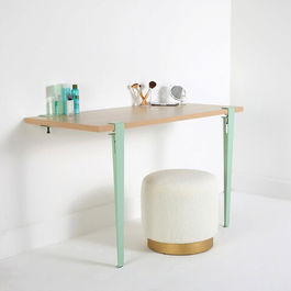Masa de toaleta / machiaj, Logg, Thetis, 90x75x45cm, De lemn / Menta verde