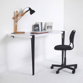Birou, Logg, Cuarius, 120x75x60cm, Alb / Negru