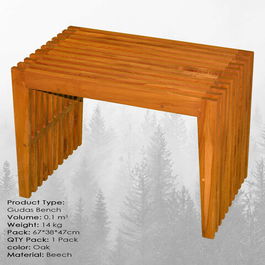 Bancă, Massive Design, Gudas Small, 65x45x36cm, Stejar