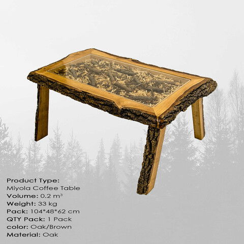 Măsuţă de cafea, Massive Design, Miyola, Cm, Stejar / Maro