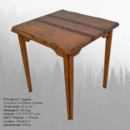 Măsuţă de cafea, Massive Design, Ceyka, 75x75x75cm, Nuc