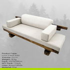 Canapea 2 locuri, Massive Design, Luna, 220x50x80cm, Maro / Alb