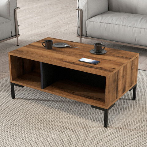 Măsuţă de cafea, Mezza, Aurora, 90x54x41.6cm, Nuc / Antracit