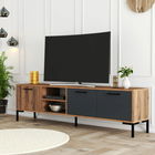 Comoda TV, Mezza, Aurora 1590 , 150x52x34cm, Nuc / Antracit