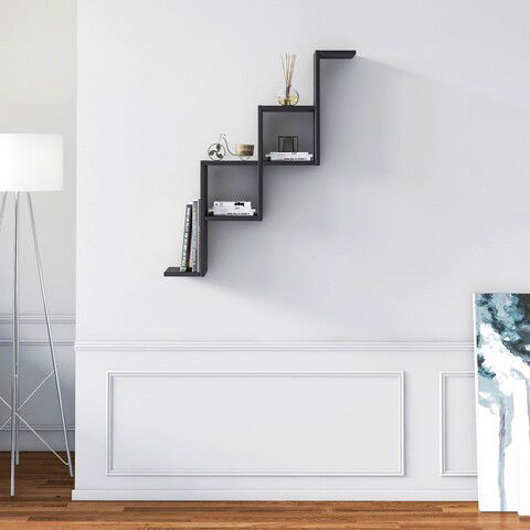Raft de perete, Minima, Carotti, 80x95x22cm, Negru