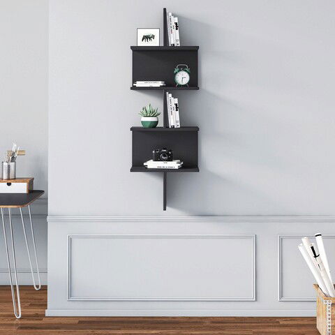 Raft de perete, Minima, Otto, 45x132x22cm, Negru