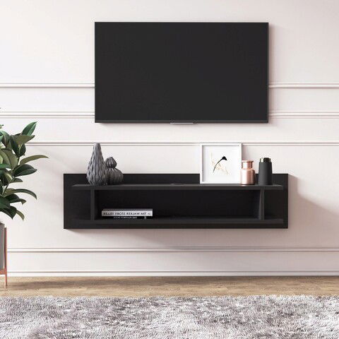 Comoda TV, Minima, Lucio, 120x30x30cm, Negru