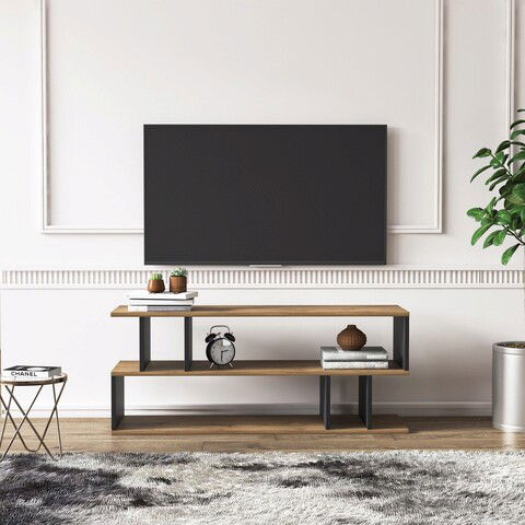 Comoda TV, Minima, Piramide, 120x49.5x35.2cm, Nuc / Negru