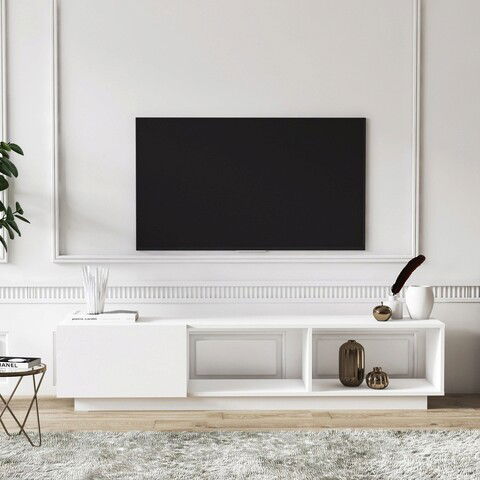 Comoda TV, Minima, Lepando, 160x64x35cm, Alb