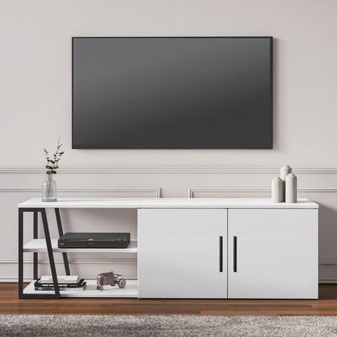 Comoda TV, Minima, Manzoni, 150x47x40cm, Alb