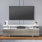 Comoda TV, Minima, Dream, 150x47x35cm, Gri / Alb / Nuc