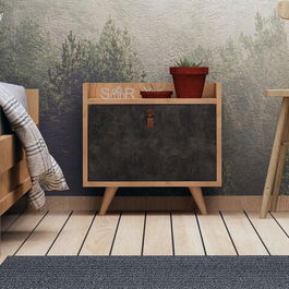 Noptiera, Mod Design, Juuna, 50x55x40cm, Stejar / Gri inchis
