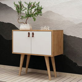 Consolă, Mod Design, Rebecca, 80x80x40cm, Stejar / Alb