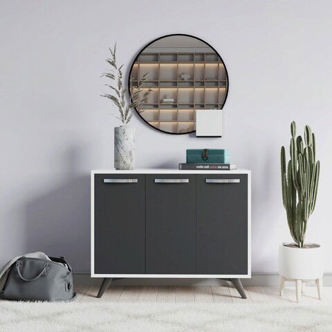 Dulap multifunctional, Mod Design, Piffa, 100x82x35cm, Alb / Antracit