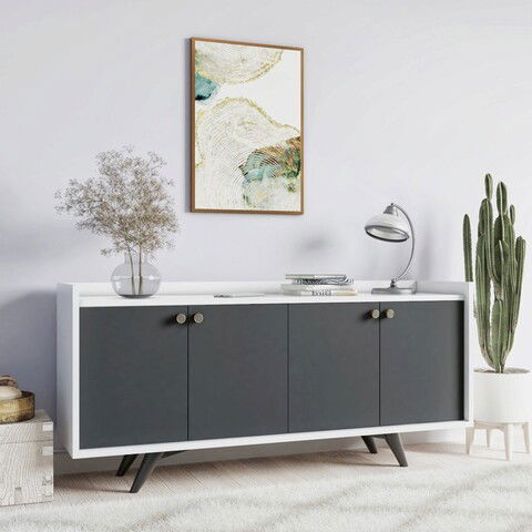 Consolă, Mod Design, Bled, 150x75x40cm, Antracit / Alb
