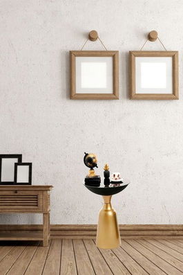 Masuta, Nassre, 1008-11, 42x56x42cm, Aur / Negru