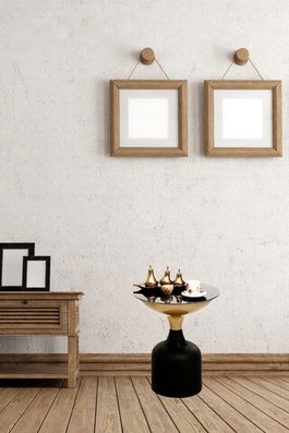Masuta, Nassre, 1008-22, 42x46x42cm, Aur / Negru