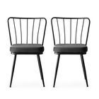 Set scaune (2 bucăți), Nmobb , Yıldız, Cadru: 100% METAL, Negru