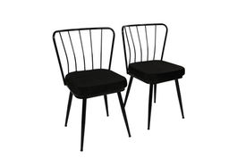 Set scaune (2 bucăți), Nmobb , Yıldız 181, Cadru: 100% METAL, Negru