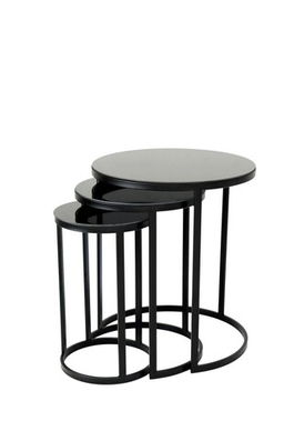 Set masute 3 piese, Nmobb , Dunya, Cadru: 100% METAL, Negru