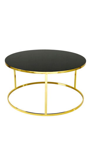 Măsuţă de cafea, Nmobb , Dünya 9244, 80x42.5x80cm, 100% METAL, Aur / Negru