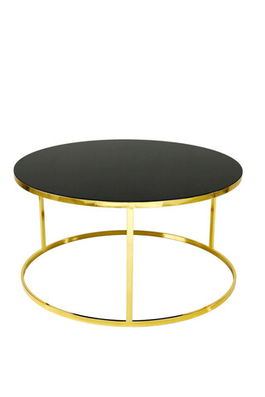 Măsuţă de cafea, Nmobb , Dünya 9244, 80x42.5x80cm, 100% METAL, Aur / Negru