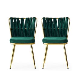 Set scaune (2 bucăți), Nmobb , Kuşaklı, Cadru: 100% METAL, Aur / Verde