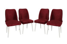 Set scaune (4 bucăți), Nmobb , Nova 782, Cadru: 100% METAL, Rosu bordo / Alb