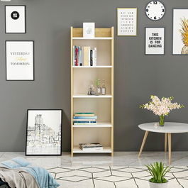 Corp biblioteca, Olivia, Amy 45, 48.6x150x29.6cm, 100% PAL melaminat, Stejar safir / Alb