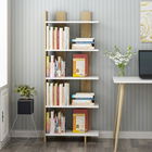 Corp biblioteca, Olivia, Elas, 62x150x25cm, 100% PAL melaminat, Alb / Stejar safir