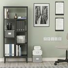 Corp biblioteca, Olivia, Penta, 60x138.6x29.6cm, 100% PAL melaminat, Negru / Marmură