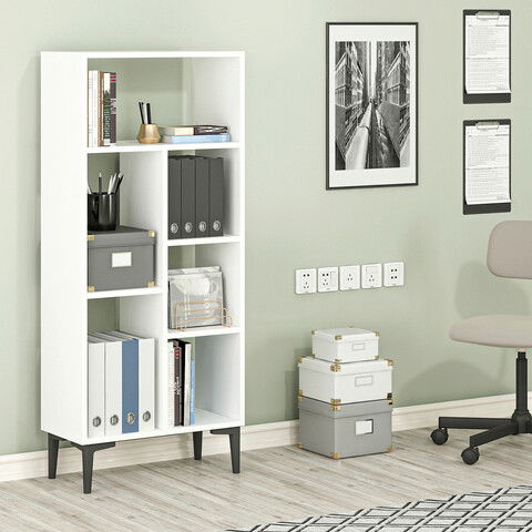 Corp biblioteca, Olivia, Penta, 60x138.6x29.6cm, 100% PAL melaminat, Alb