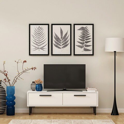 Comoda TV, Olivia, Leni, 120x45x29.6cm, 100% PAL melaminat, Alb