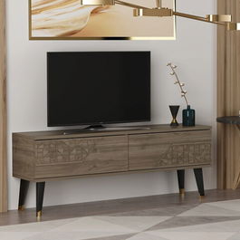Comoda TV, Olivia, Toronto, 120x45.2x29.6cm, 100% PAL melaminat, Nuc