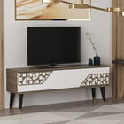Comoda TV, Olivia, Toronto, 120x45.2x29.6cm, 100% PAL melaminat, Nuc / Alb