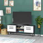 Comoda TV, Olivia, View, 120x48.2x29.6cm, 100% PAL melaminat, Negru / Alb