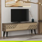 Comoda TV, Olivia, Toronto, 120x45.2x29.6cm, 100% PAL melaminat, Nuc / Stejar safir