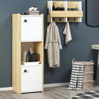 Dulap de baie, Olivia, Teo, 38.6x120x35cm, 100% PAL melaminat, Stejar safir / Alb