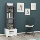 Corp biblioteca, Olivia, Dawn, 35x152.2x25.6cm, 100% PAL melaminat, Antracit / Alb