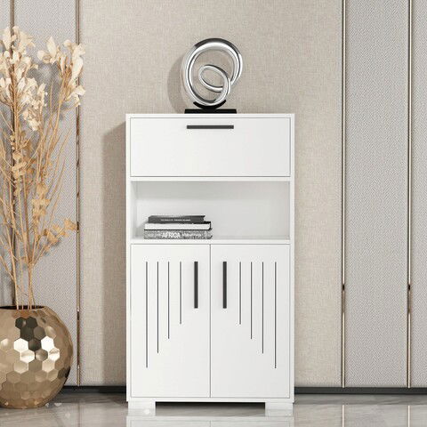 Dulap multifunctional, Olivia, Perfect, 72x123.6x35cm, 100% PAL melaminat , Alb