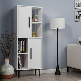 Dulap multifunctional, Olivia, Leni, 50x135x29.6cm, 100% PAL melaminat, Alb