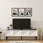 Comoda TV, Olivia, Draw, 154x45x37cm, 100% PAL melaminat, Alb / Negru