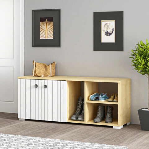 Pantofar, Olivia, Sarandon, 120x51.6x31.4cm, 100% PAL melaminat, Alb / Safir