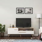 Comoda TV, Olivia, Zera, 150x50x35cm, 100% PAL melaminat, Stejar / Alb