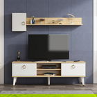 Comoda TV, Olivia, Alfa, Cm, 100% PAL melaminat, Safir / Alb