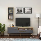 Comoda TV, Olivia, Zera, Cm, 100% PAL melaminat, Stejar safir / Antracit