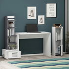 Birou, Olivia, Dawn, 120x72x60cm, 100% PAL melaminat, Antracit / Alb